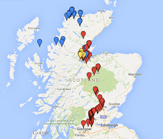 A map of our travels around Scotland. 