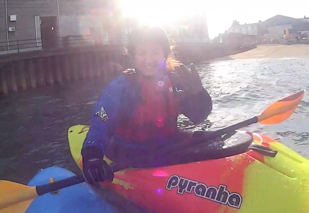 The only decent picture from Sunday - Second time Kayaker, Hannah